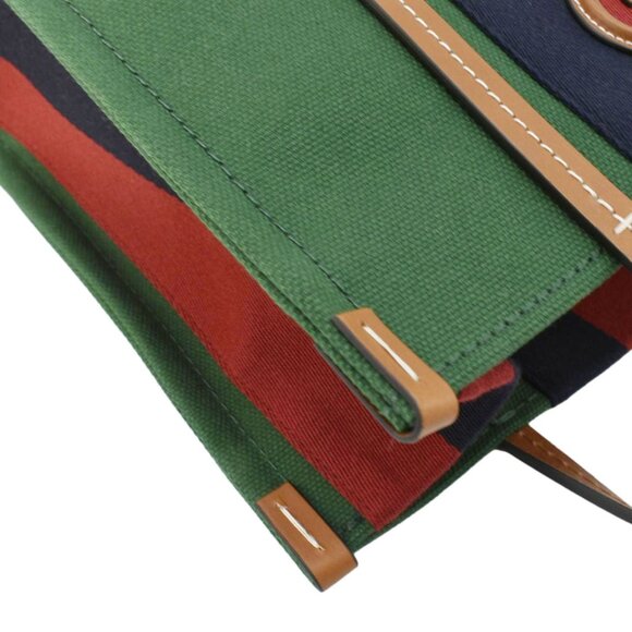 Gucci GG Interlocking Canvas Web Tote Bag Tri Color Green 727728 - Picture 6 of 12